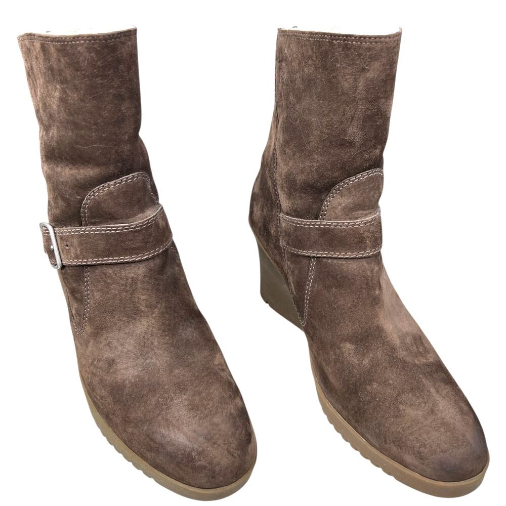 UGG Women’s Gissella Brown Suede Wedge Ankle Boot Size US 11 - Picture 5 of 11